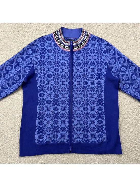 Icelandic Design Womens Blue Nordic Full Zip Sweater Size XL - Picture 2 of 7